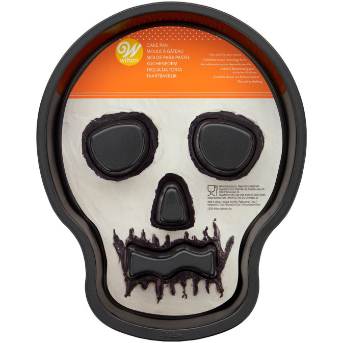 molde de bolo de caveira de halloween