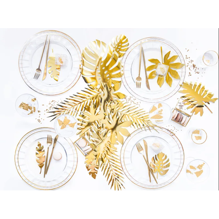 decoração de mesa aloha-ouro
