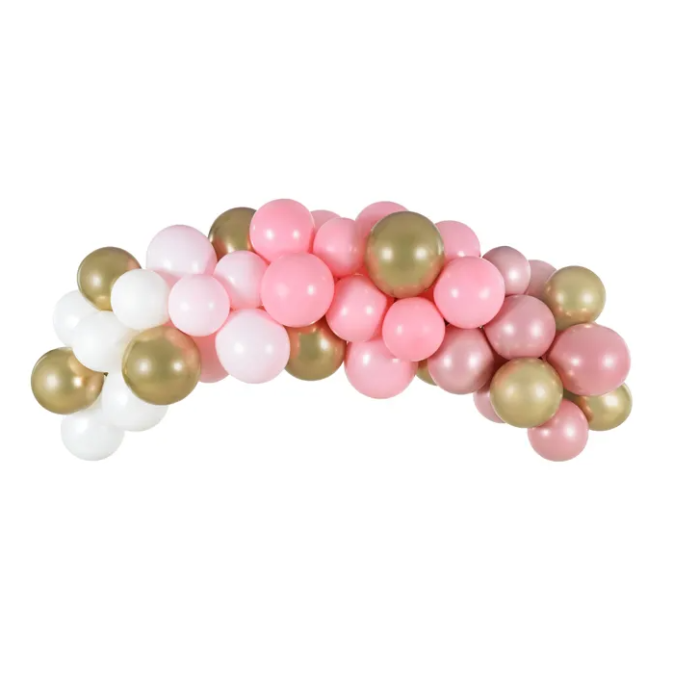 balão-arco-rosa-dourado-branco