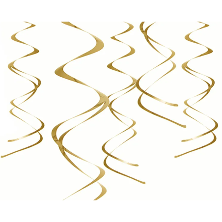 suspensões espirais de ouro para decoração de quarto