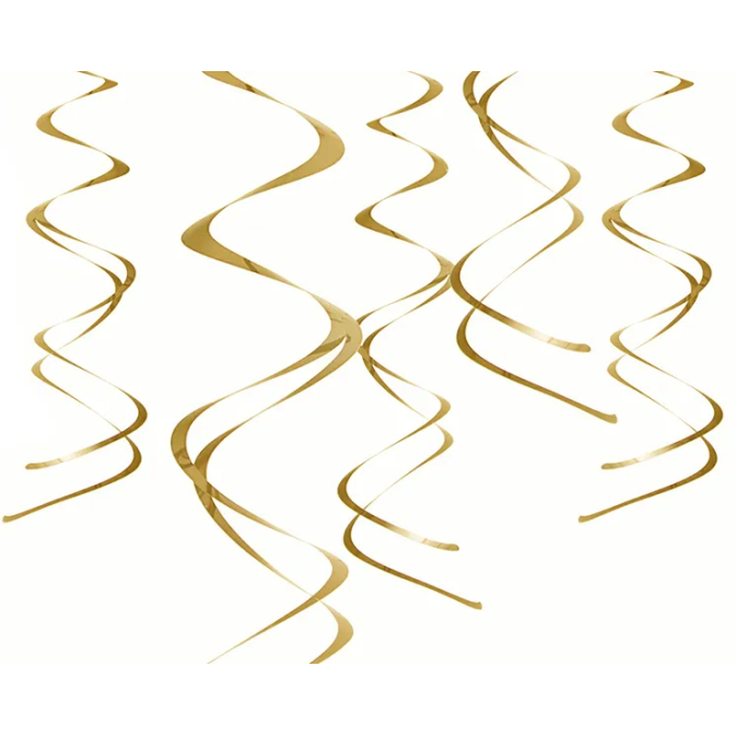 suspensões espirais de ouro para decoração de quarto