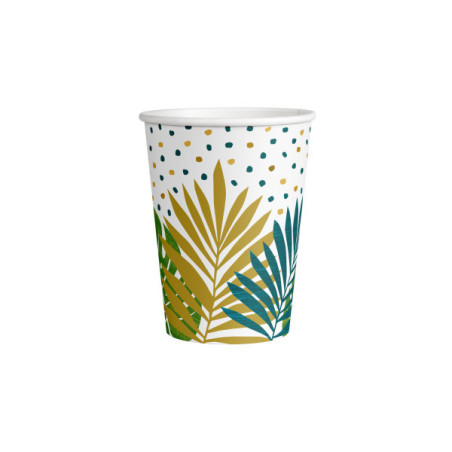 8 copos de papelão tropicais
