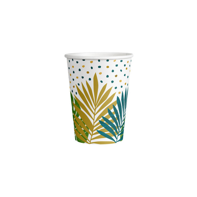 8 copos de papelão tropicais