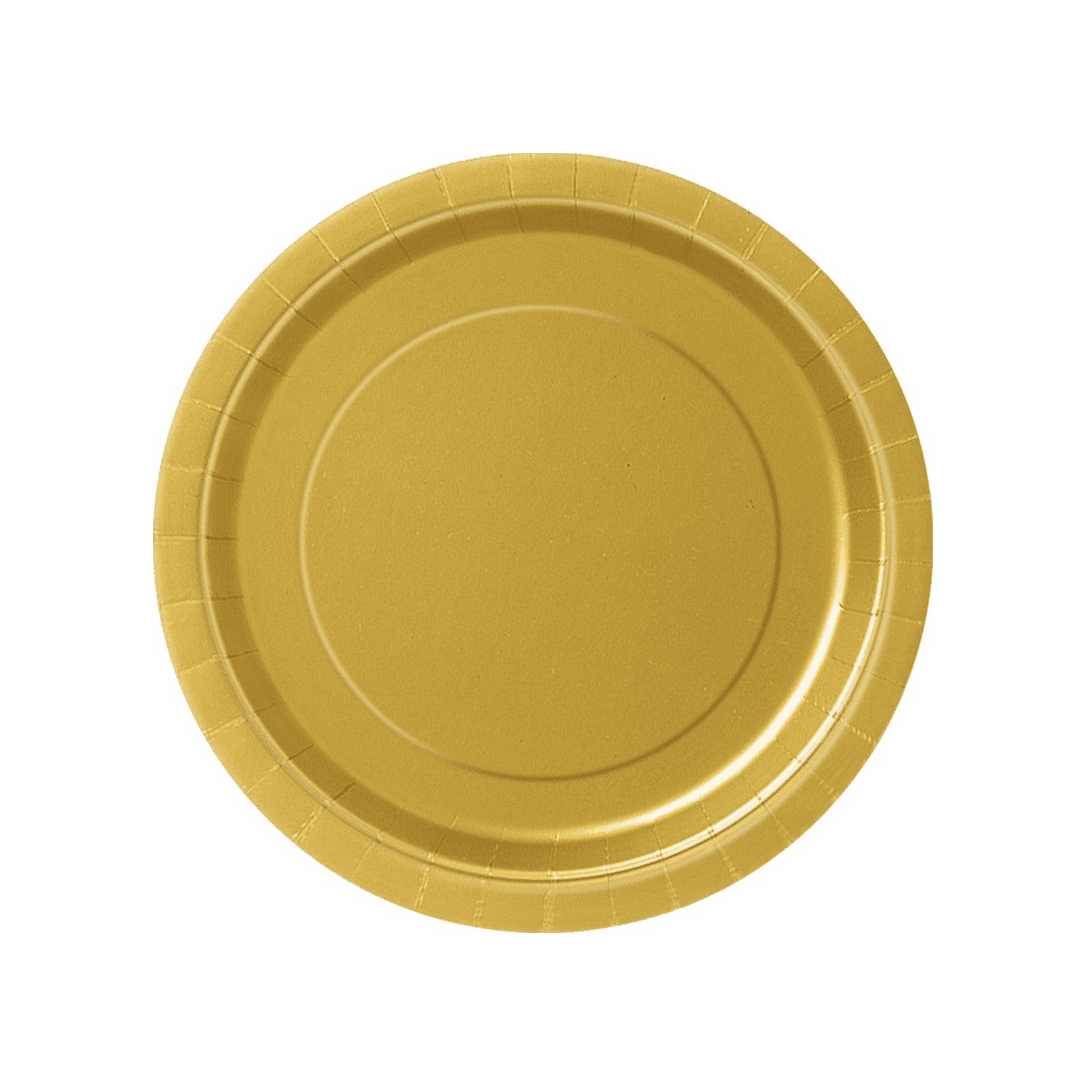 8 pratos de papelão dourado de 23 cm