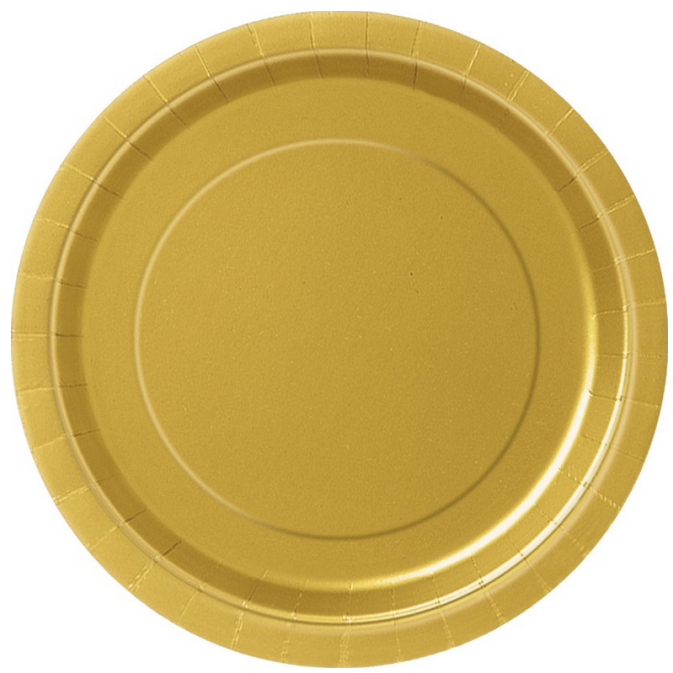 8 pratos de papelão dourado de 23 cm