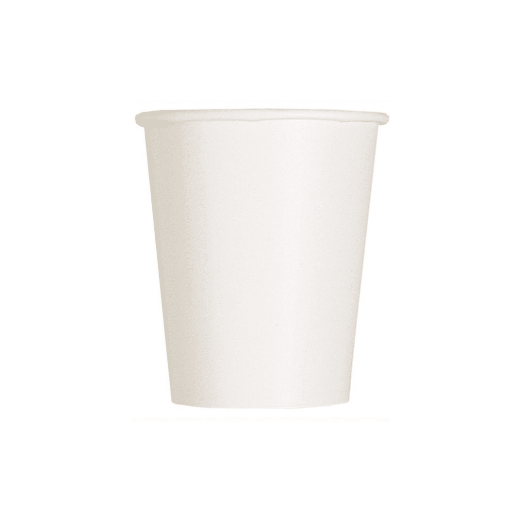 8 copos de papel branco