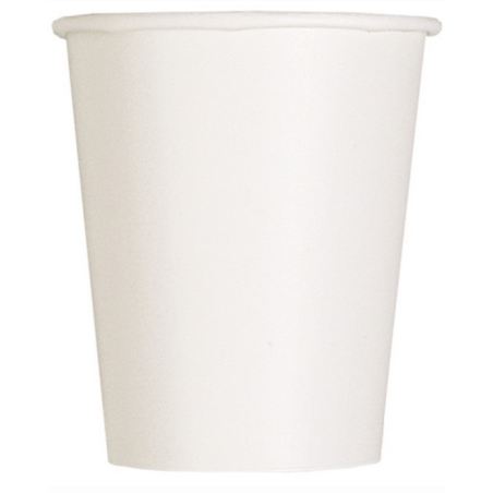 8 copos de papel branco