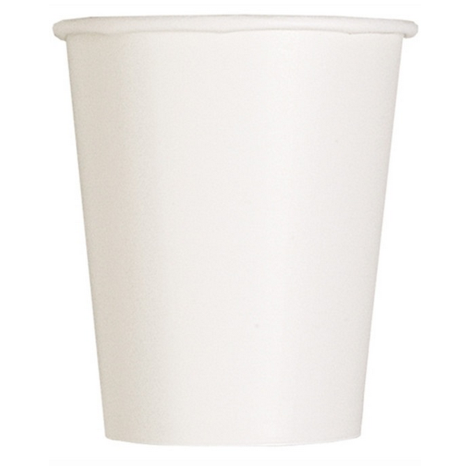 8 copos de papel branco