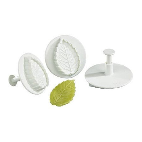 Conjunto de cortadores de pasta de açúcar com 3 folhas