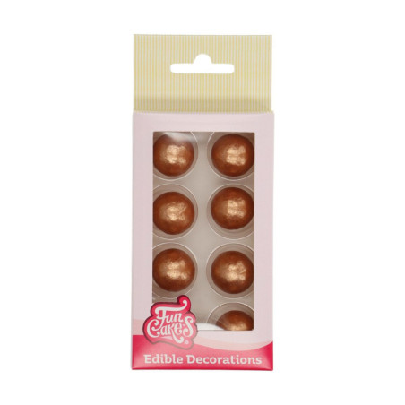 conjunto de 8 bolas de chocolate bronze-ouro