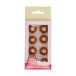 conjunto de 8 bolas de chocolate bronze-ouro