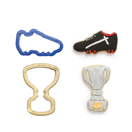 kit de cortador de troféus e tachas de futebol