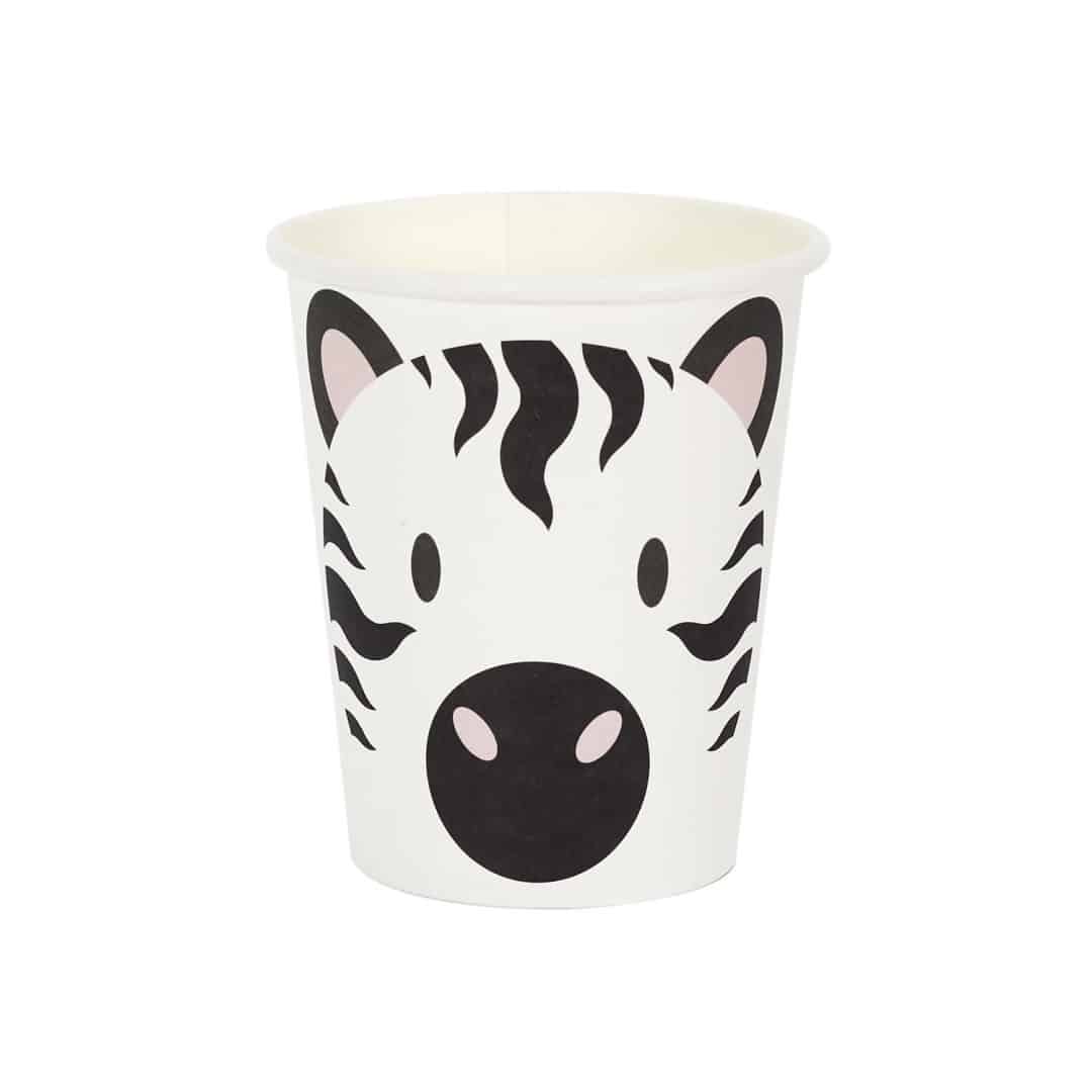 6 copos de papelão-savana-zebra