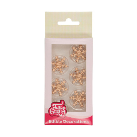 decoração-flocos-de-bronze-em-açúcar-para-log-funcakes-de-natal