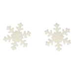 Decorações de flocos de neve de açúcar branco para uma tora de Natal