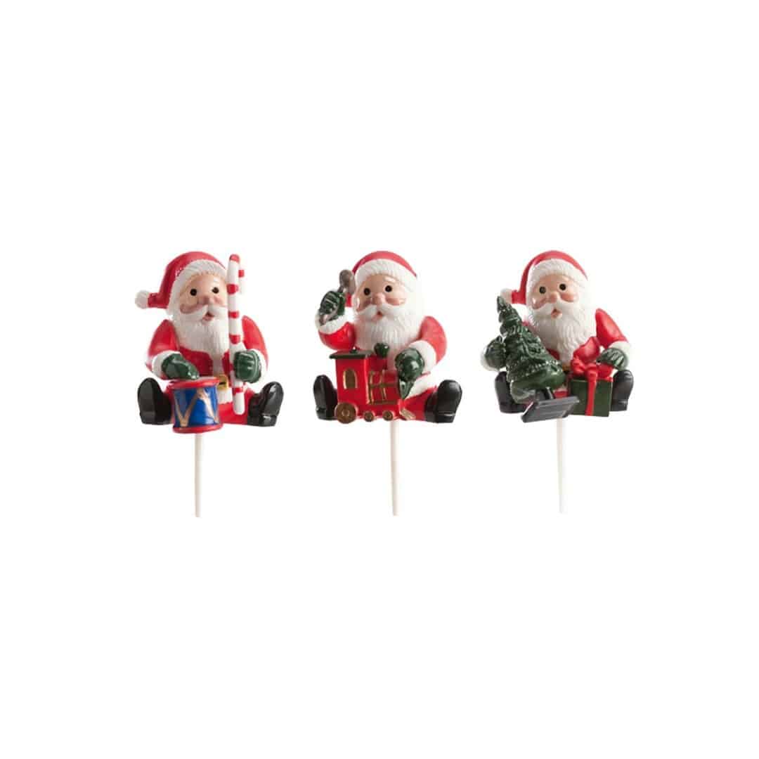 3 enfeites de Natal Papai Noel para tronco de natal