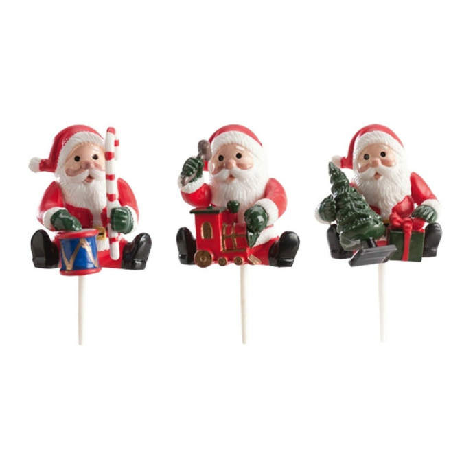 3 enfeites de Natal Papai Noel para tronco de natal