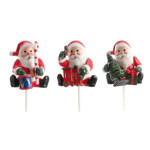 3 enfeites de Natal Papai Noel para tronco de natal