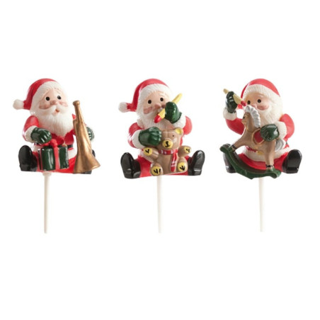 3 Papai Noel decorativos para tronco de Natal