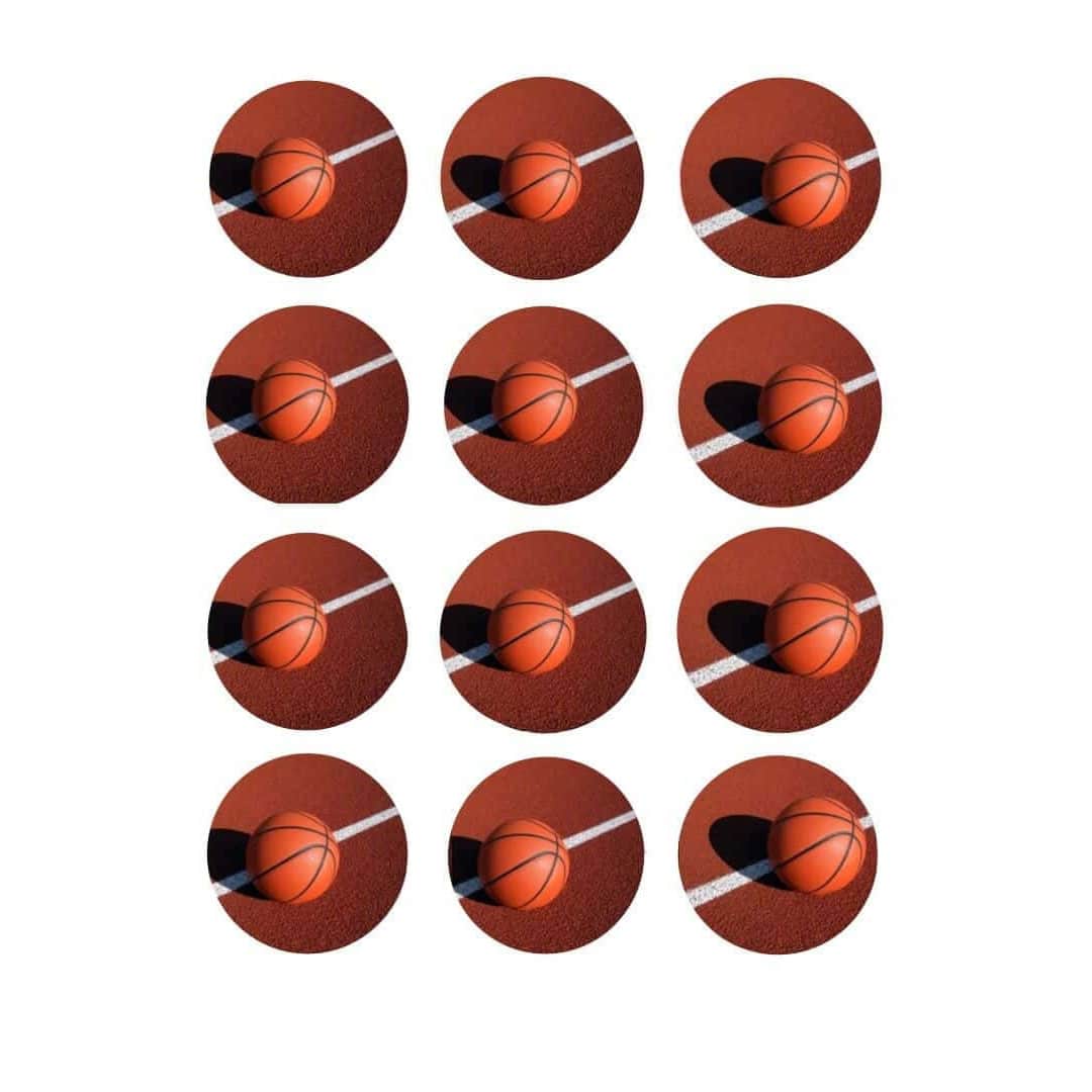 12 mini-discos de basquete de açúcar