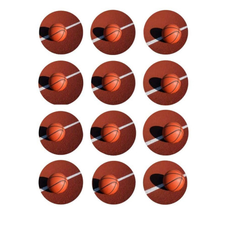 12 mini-discos de basquete de açúcar