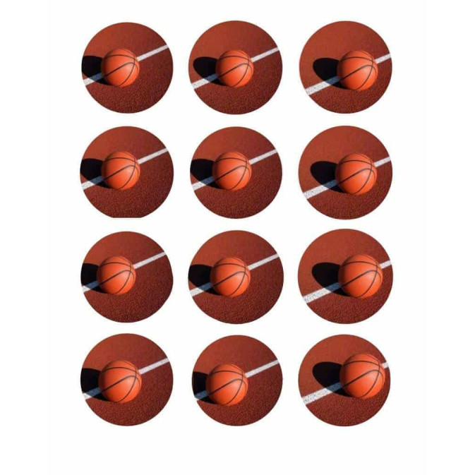 12 mini-discos de basquete de açúcar