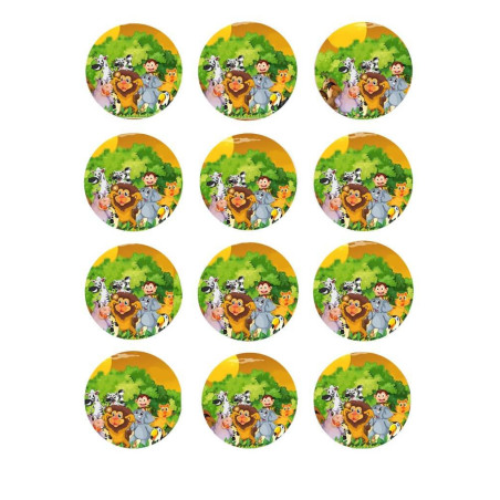 12 mini discos de açúcar da selva