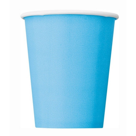 14 copos de papelão azul claro