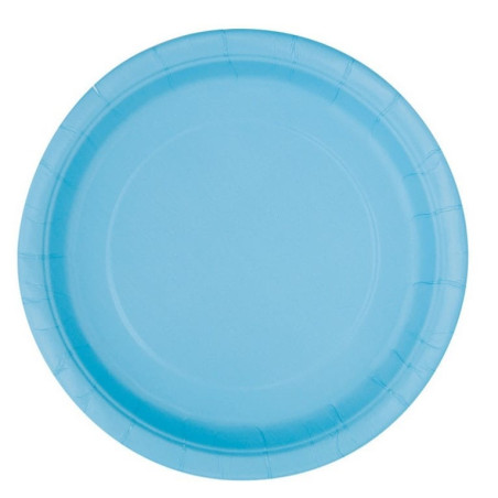 8 pratos de sobremesa azul claro