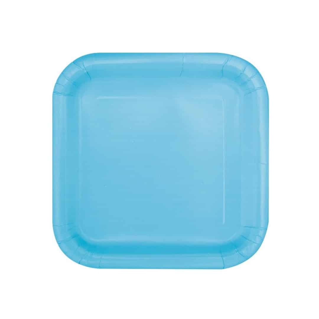14 placas quadradas-azul claro