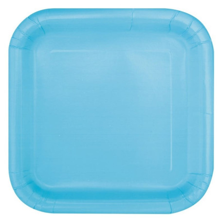 14 placas quadradas-azul claro