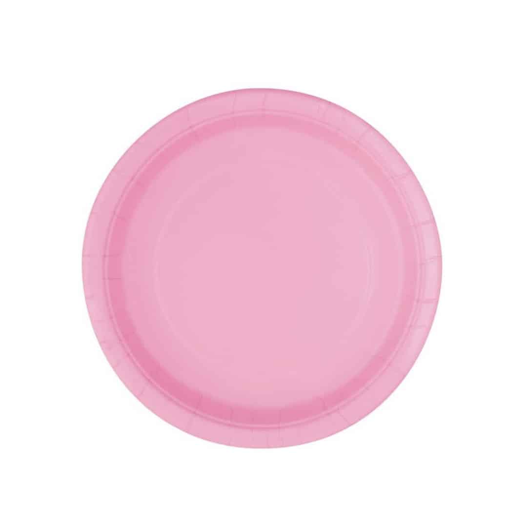 8 pratos de sobremesa rosa claro