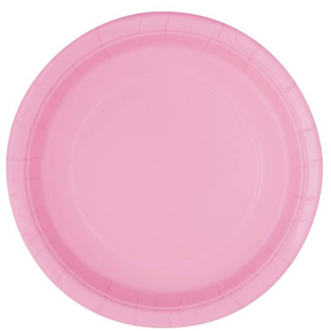 8 pratos de sobremesa rosa claro