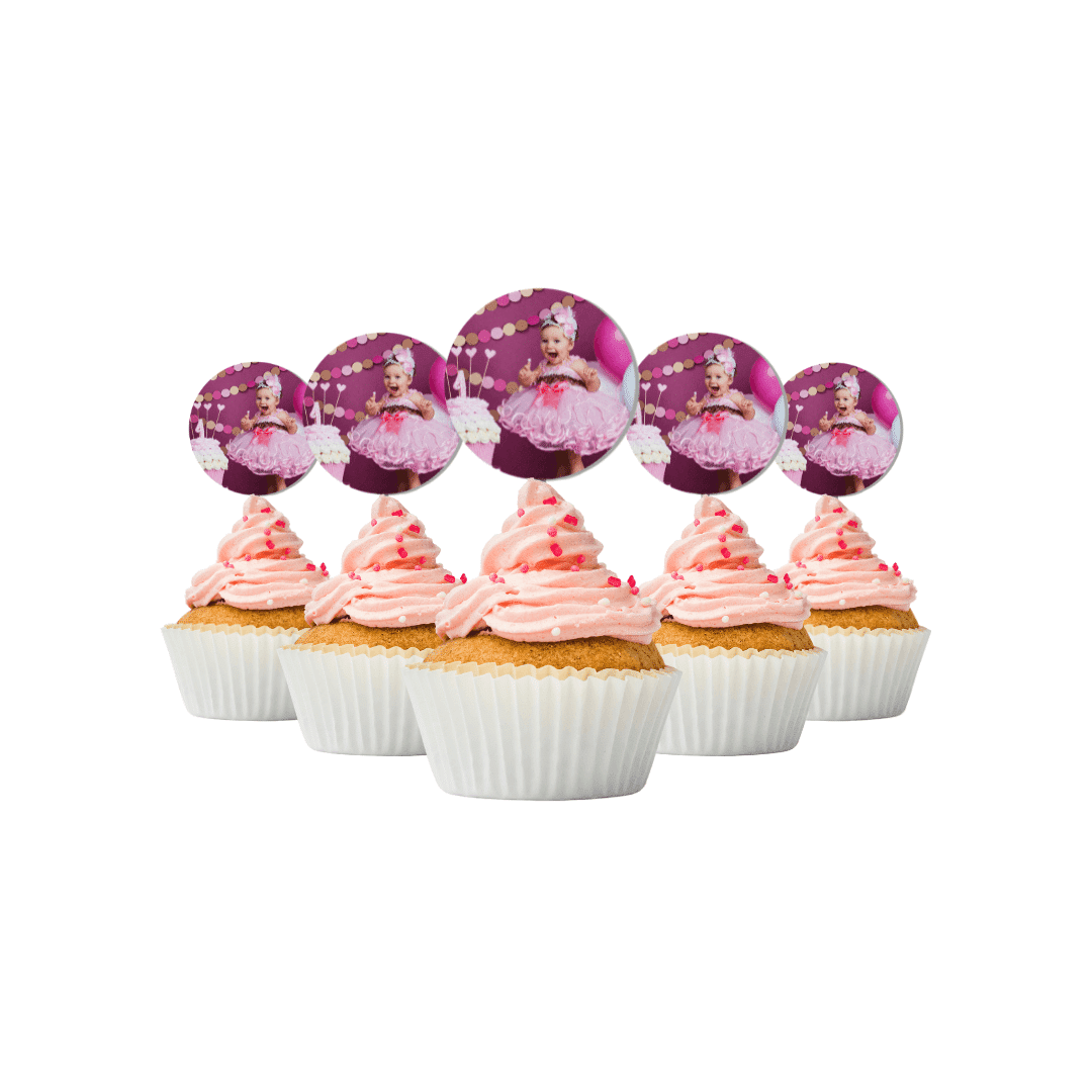 topo de cupcake redondo personalizado