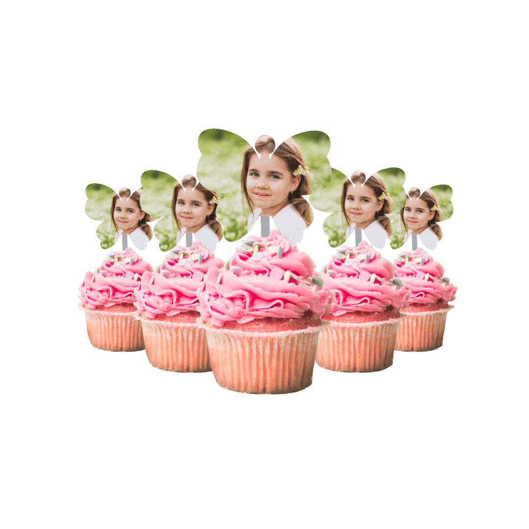 topo de cupcake-borboleta personalizada