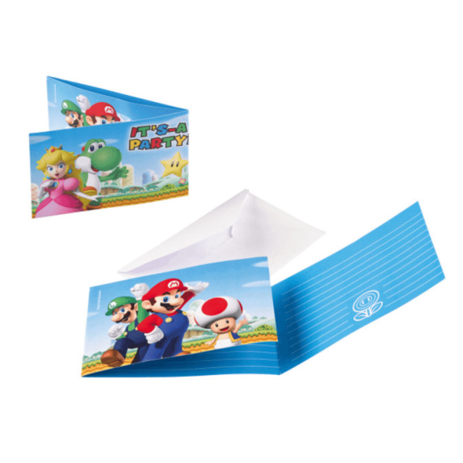 cartões-convite-super-mario