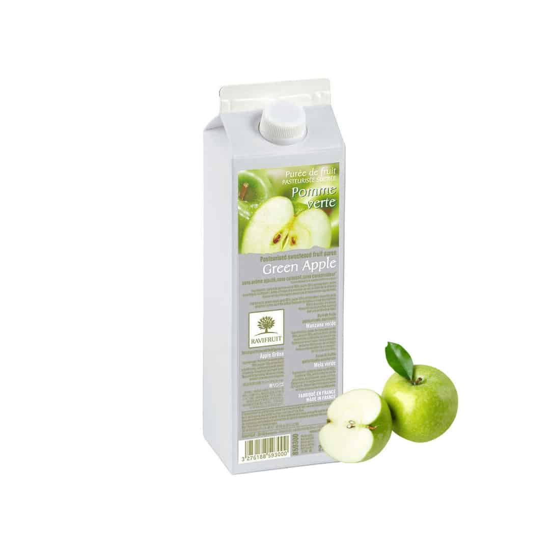 purê de frutas de maçã verde
