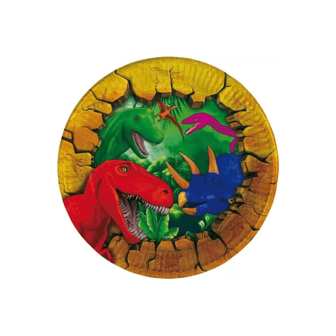 8 pratos de aniversário de dinossauro
