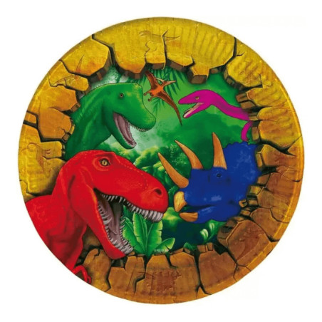 8 pratos de aniversário de dinossauro