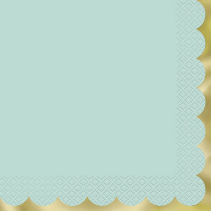 serviette-vert-menthe-dore
