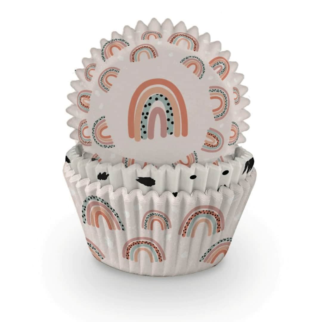 Capa de cupcake arco-íris Boho