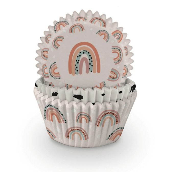 Capa de cupcake arco-íris Boho