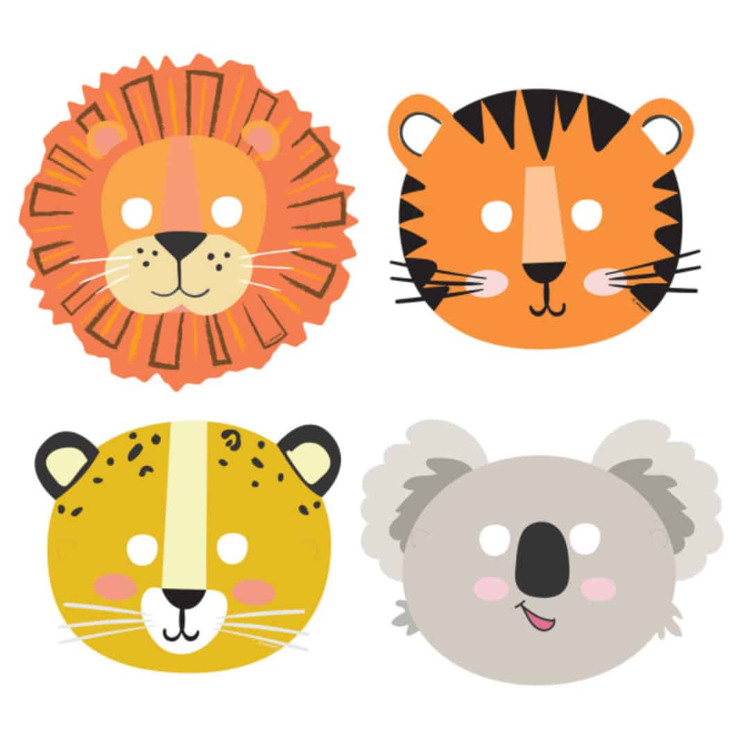 máscaras de animais selvagens