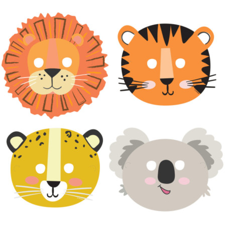 máscaras de animais selvagens