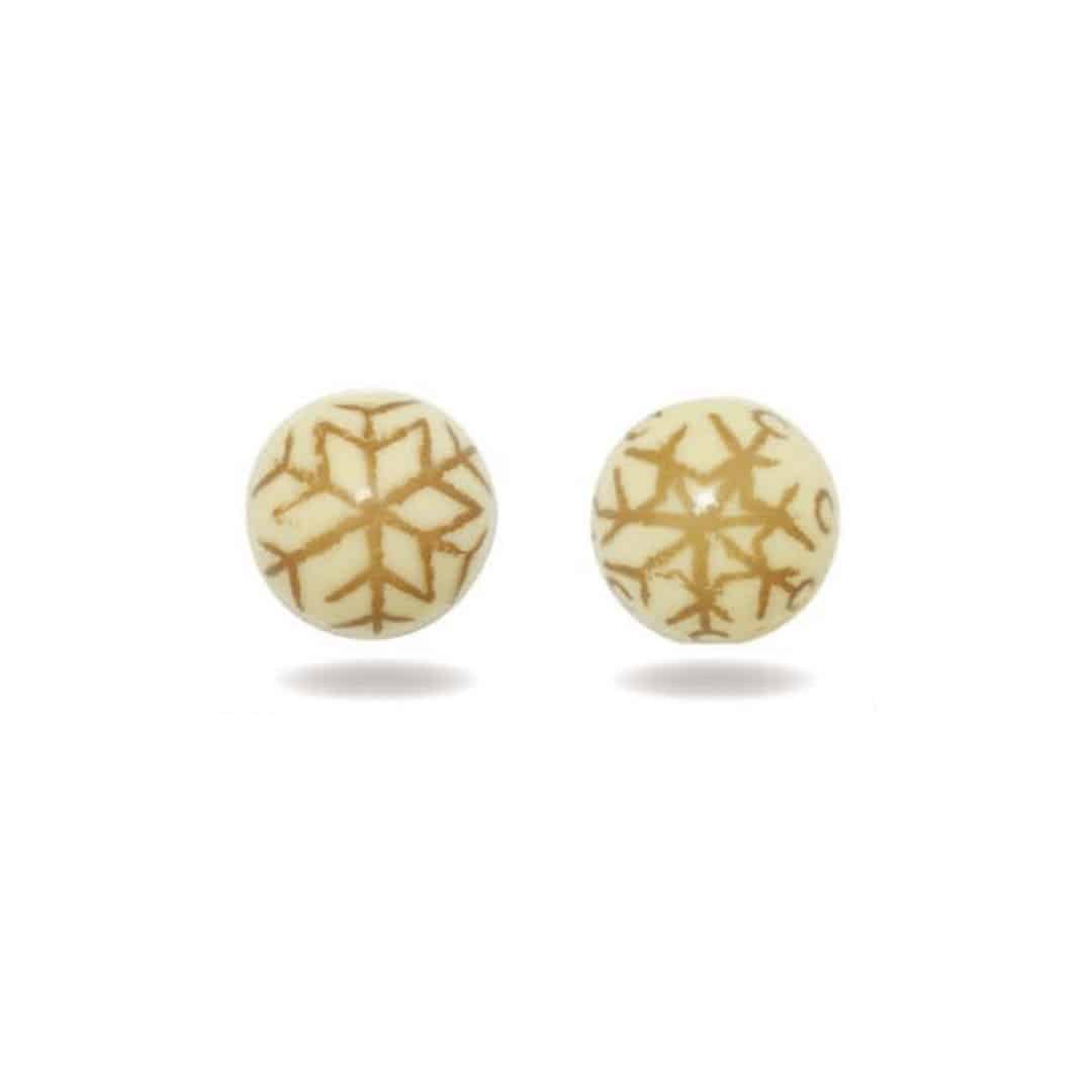 Bola decorativa de chocolate com floco de neve branco - conjunto de 4