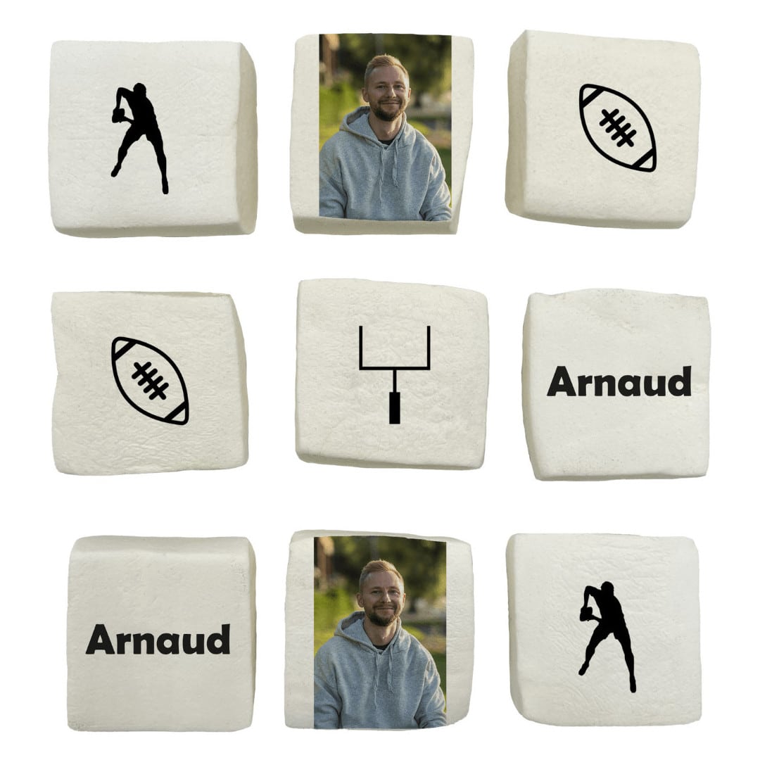 marshmallows de rugby personalizados