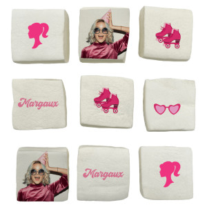 marshmallows personalizadps com tema de boneca