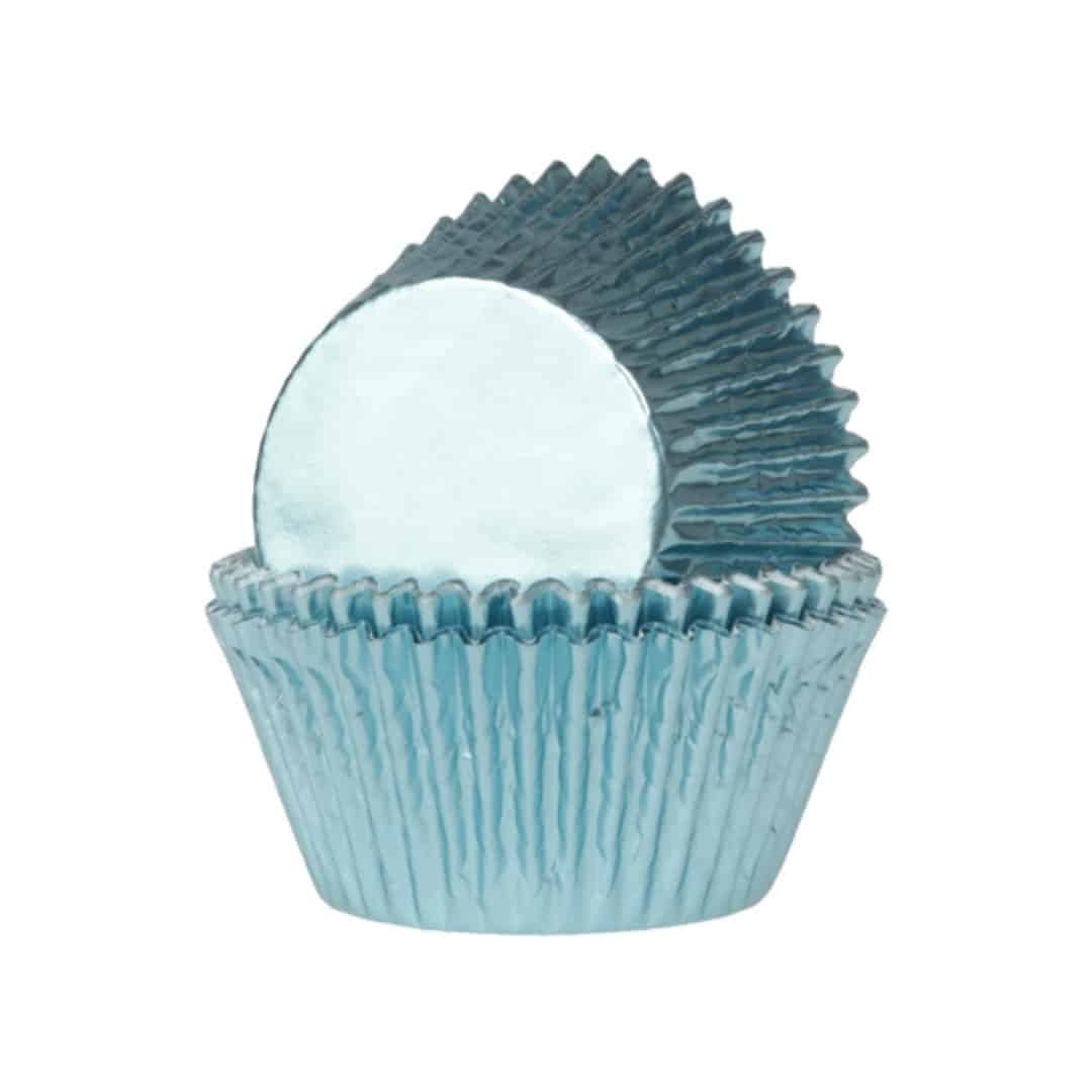 caixas de cupcake azul bebê