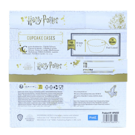 parte de trás do pacote de cupcake de harry potter