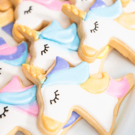 biscoito de unicórnio com funcakes de glacê real